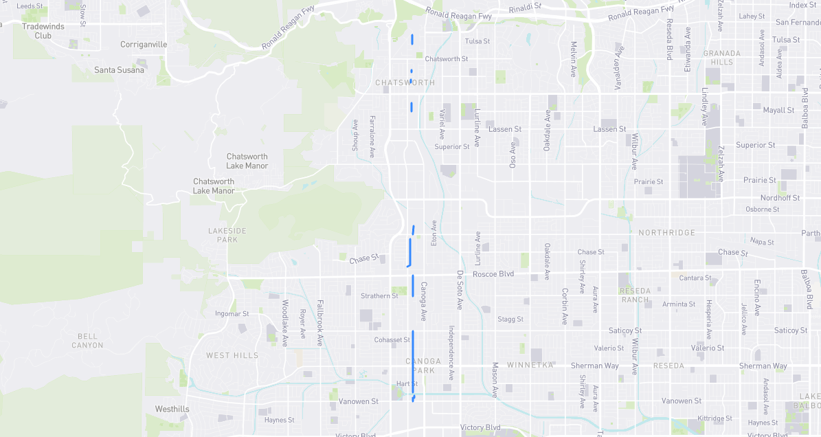 Map of Remmet Avenue in Los Angeles County, California