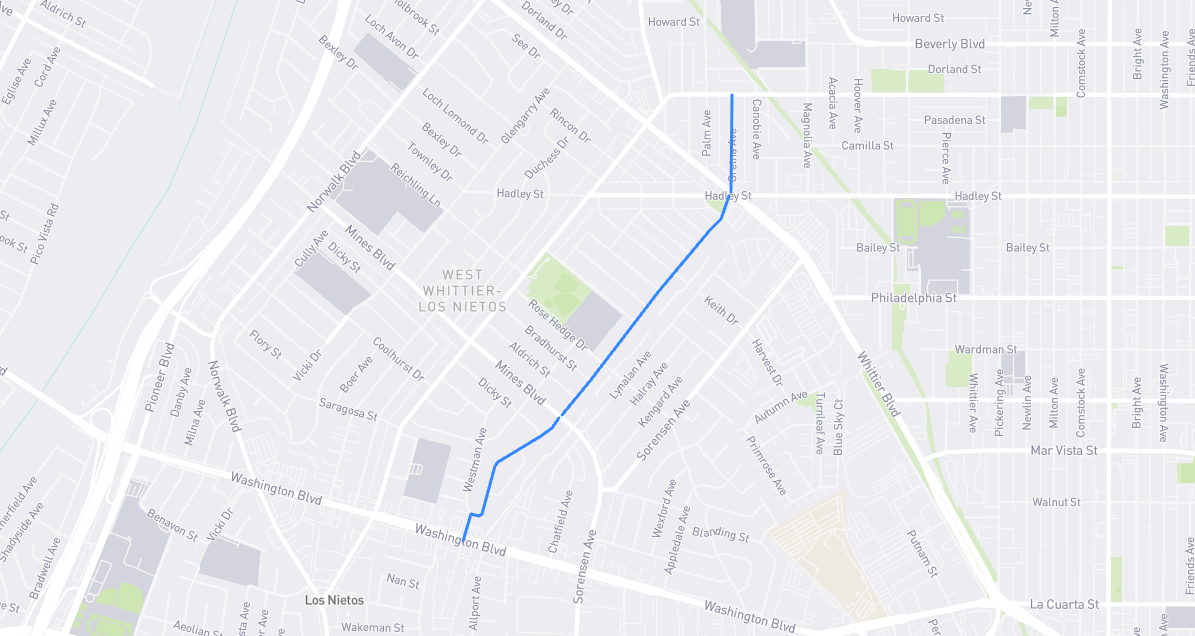 Map of Gretna Avenue in Los Angeles County, California