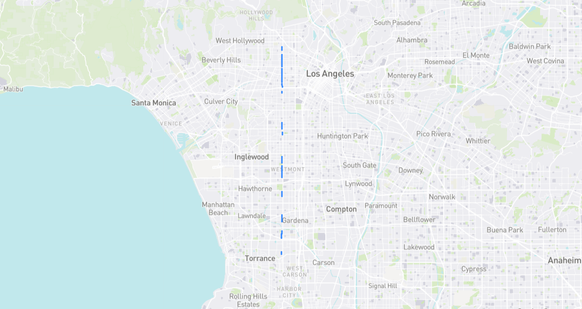 Map of Manhattan Place in Los Angeles County, California