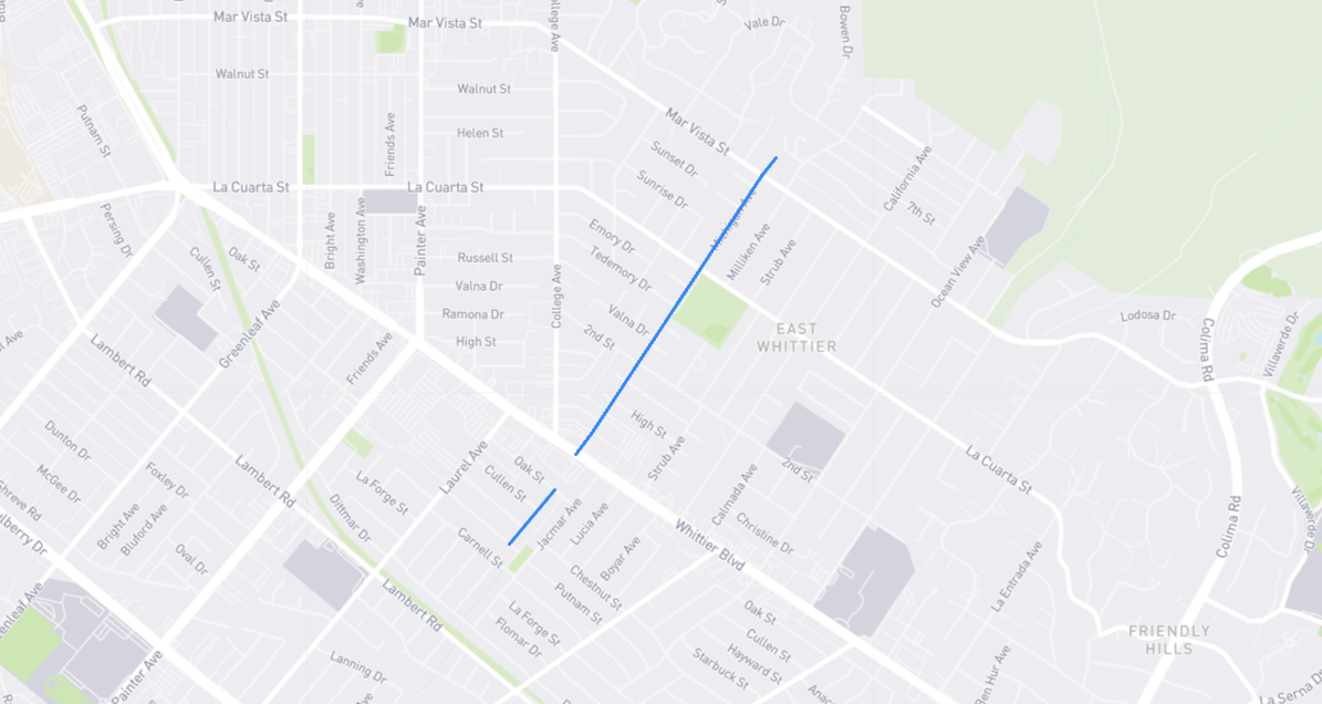 Map of Michigan Avenue in Los Angeles County, California
