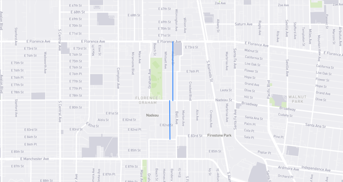 Map of Walnut Drive in Los Angeles County, California