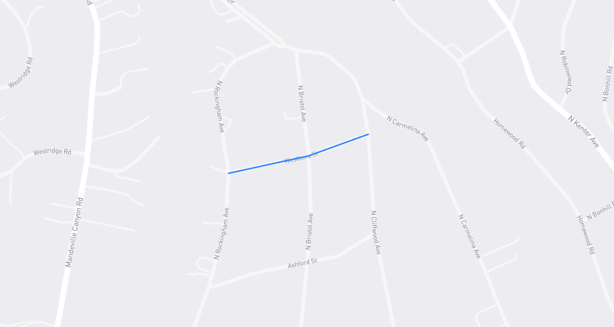 Map of Westboro Street in Los Angeles County, California