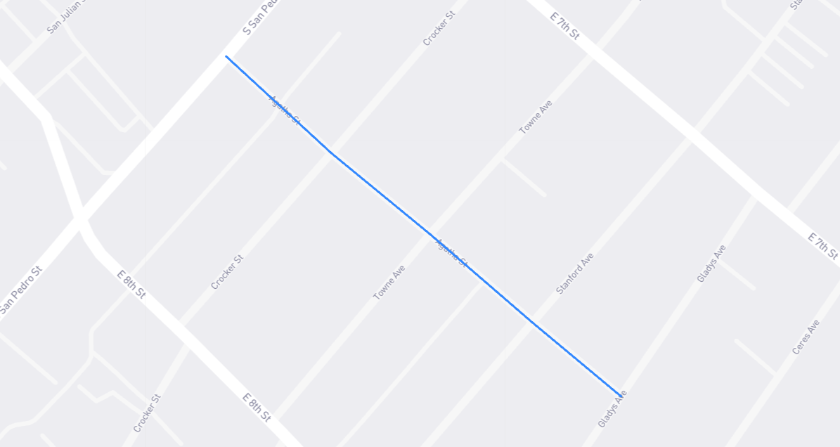 Map of Agatha Street in Los Angeles County, California