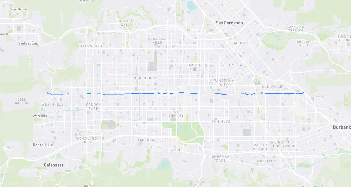 Map of Arminta Street in Los Angeles County, California