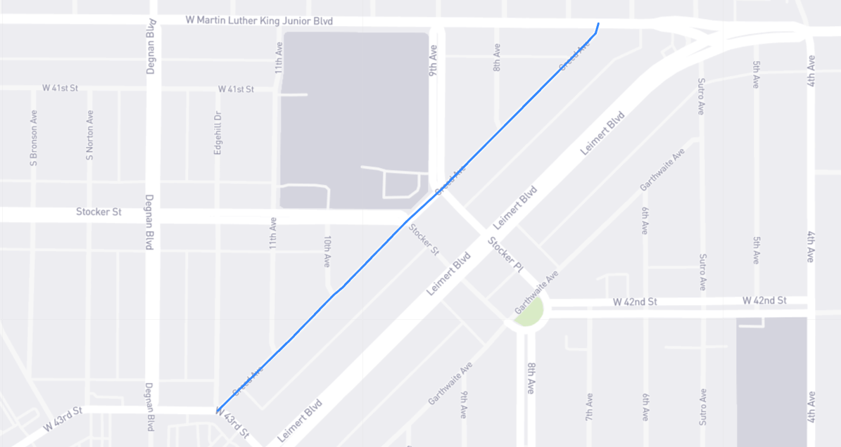 Map of Creed Avenue in Los Angeles County, California