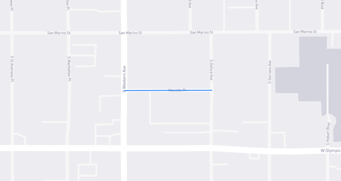 Map of Monette Place in Los Angeles County, California