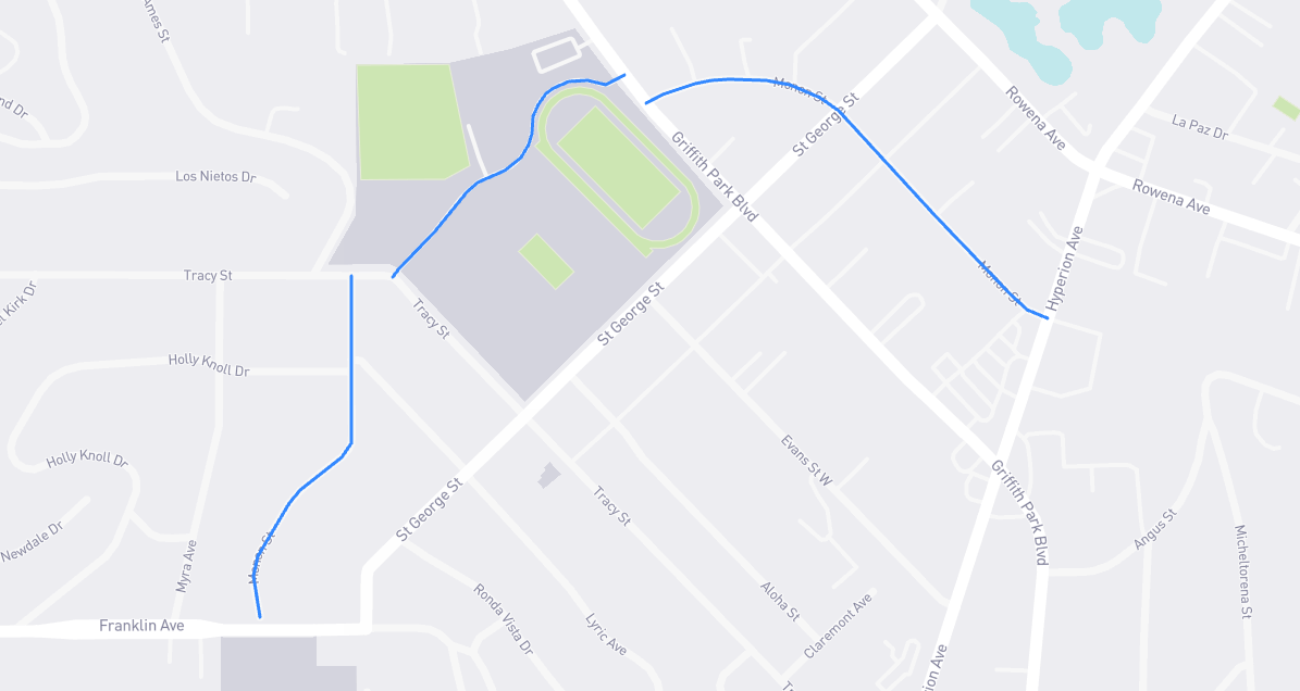 Map of Monon Street in Los Angeles County, California