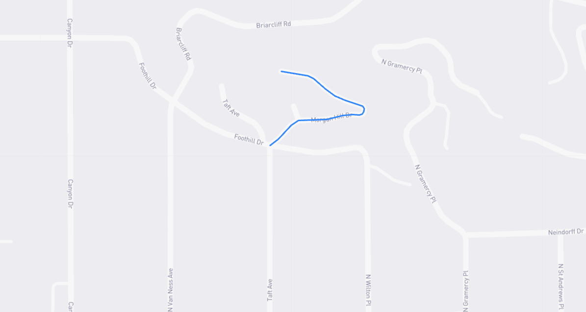 Map of Morgan Hill Drive in Los Angeles County, California