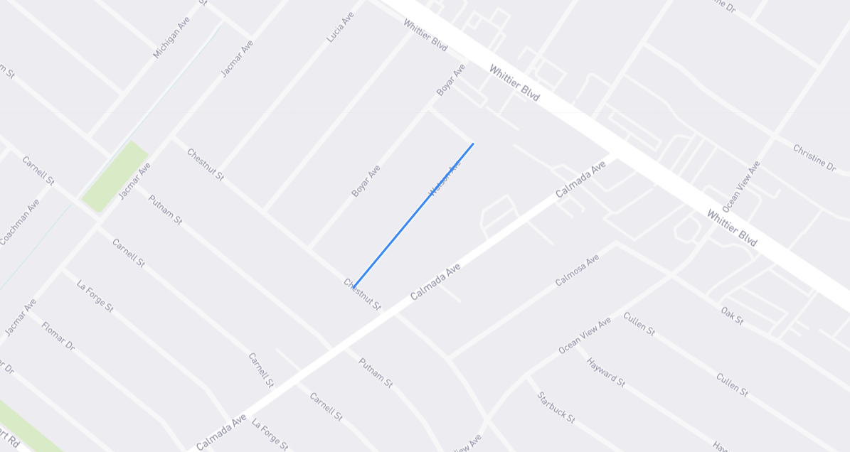 Map of Watson Avenue in Los Angeles County, California