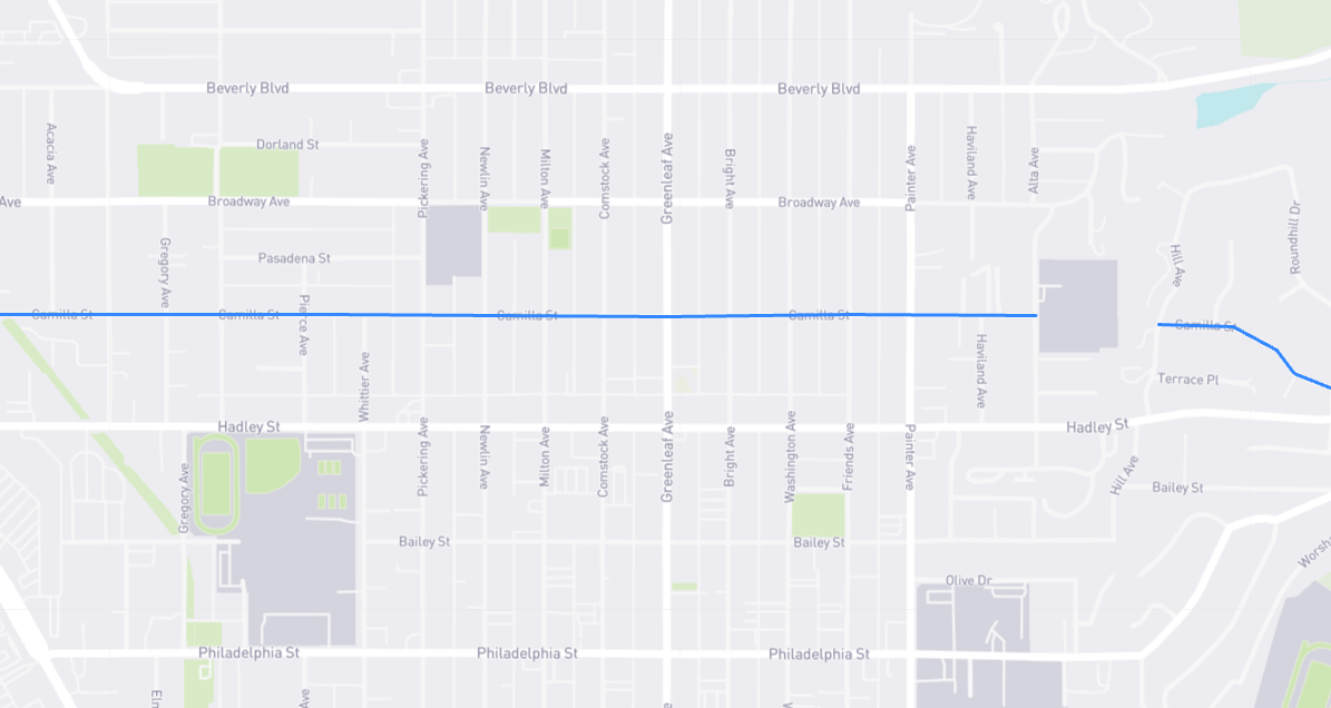 Map of Camilla Street in Los Angeles County, California