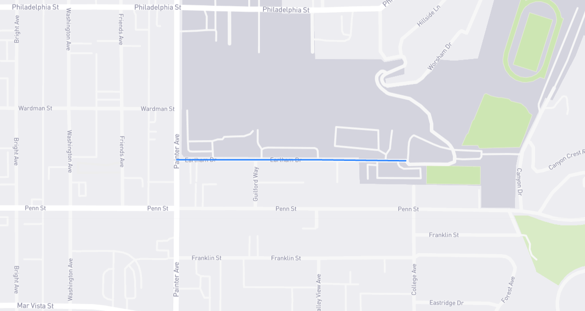 Map of Earlham Drive in Los Angeles County, California