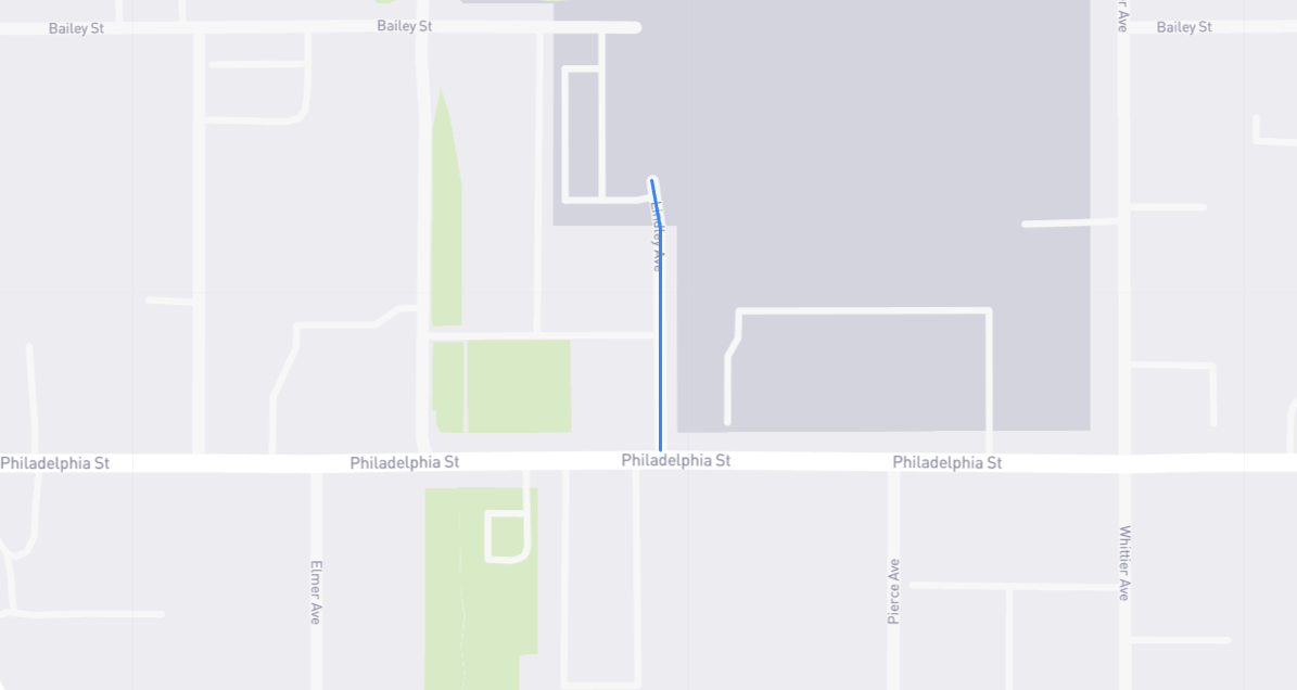 Map of Lindley Avenue in Los Angeles County, California