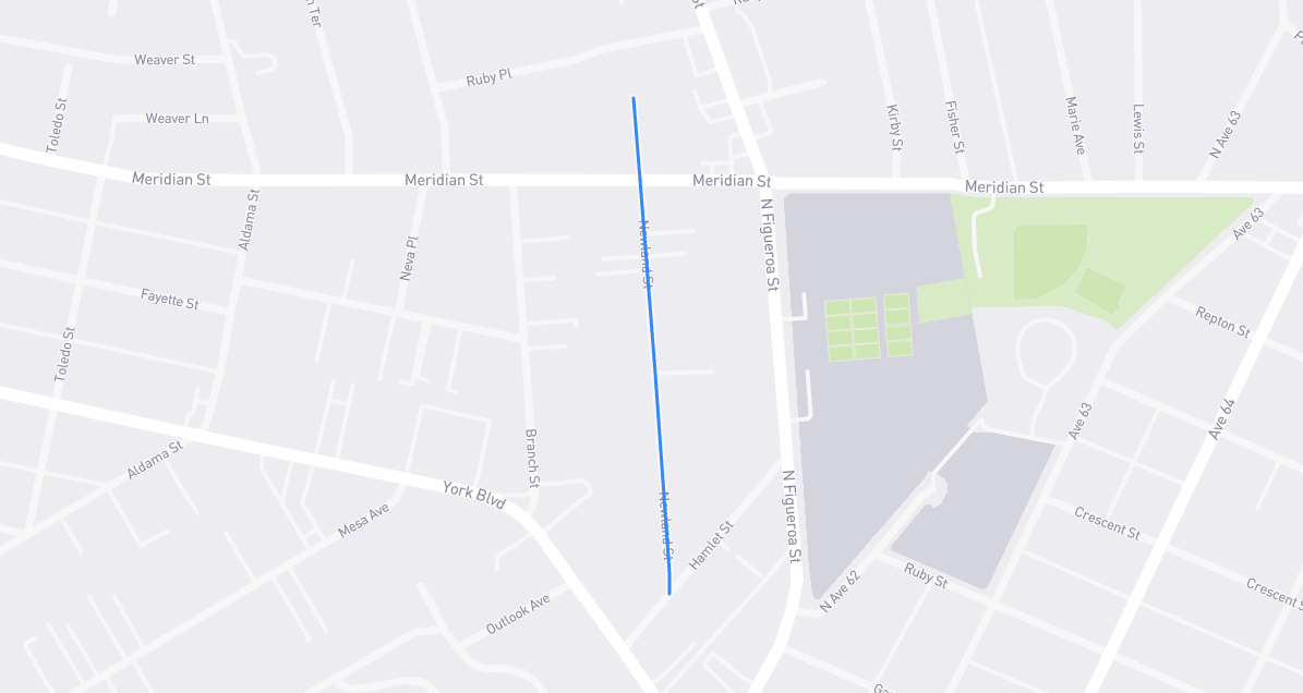 Map of Newland Street in Los Angeles County, California
