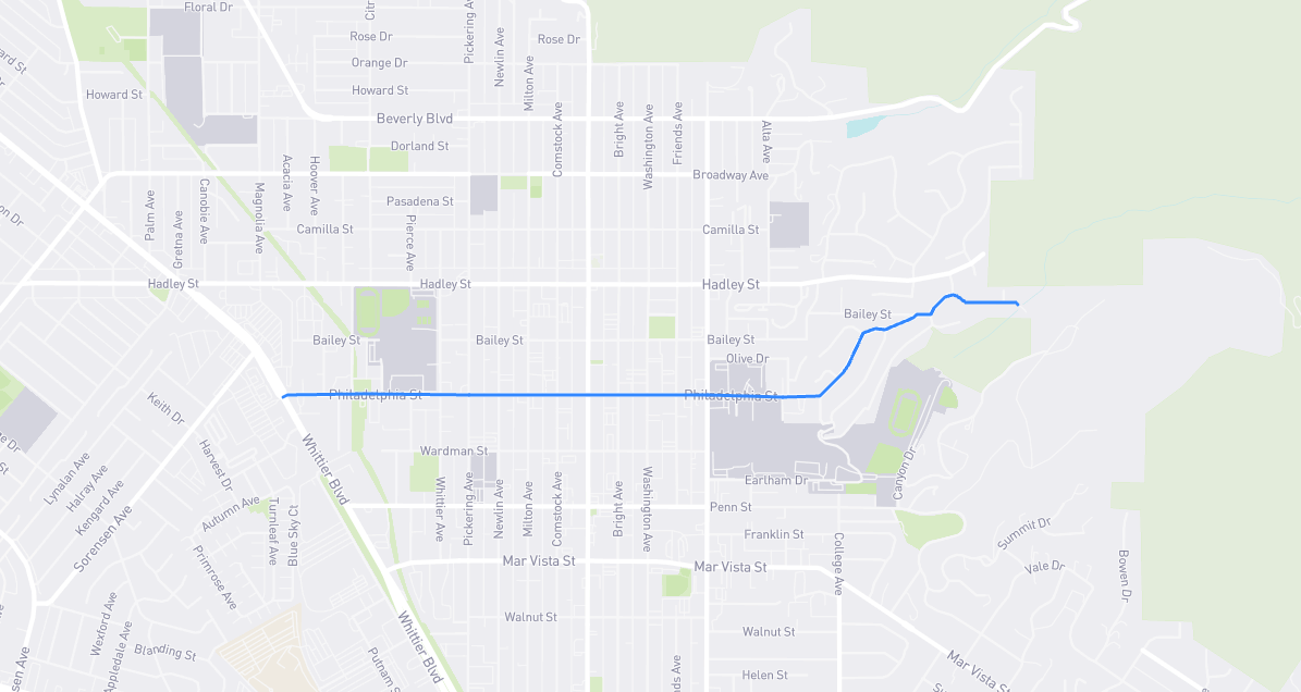Map of Philadelphia Street in Los Angeles County, California