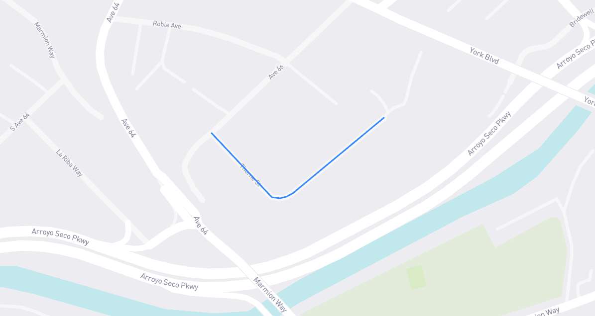 Map of Thorne Street in Los Angeles County, California