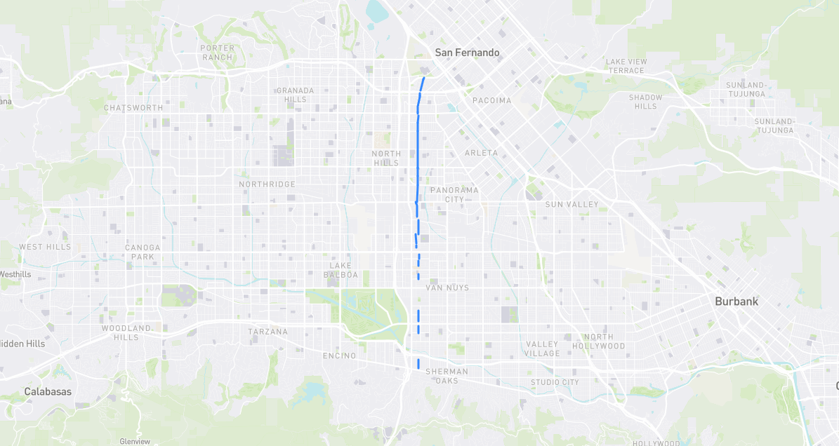 Map of Burnet Avenue in Los Angeles County, California