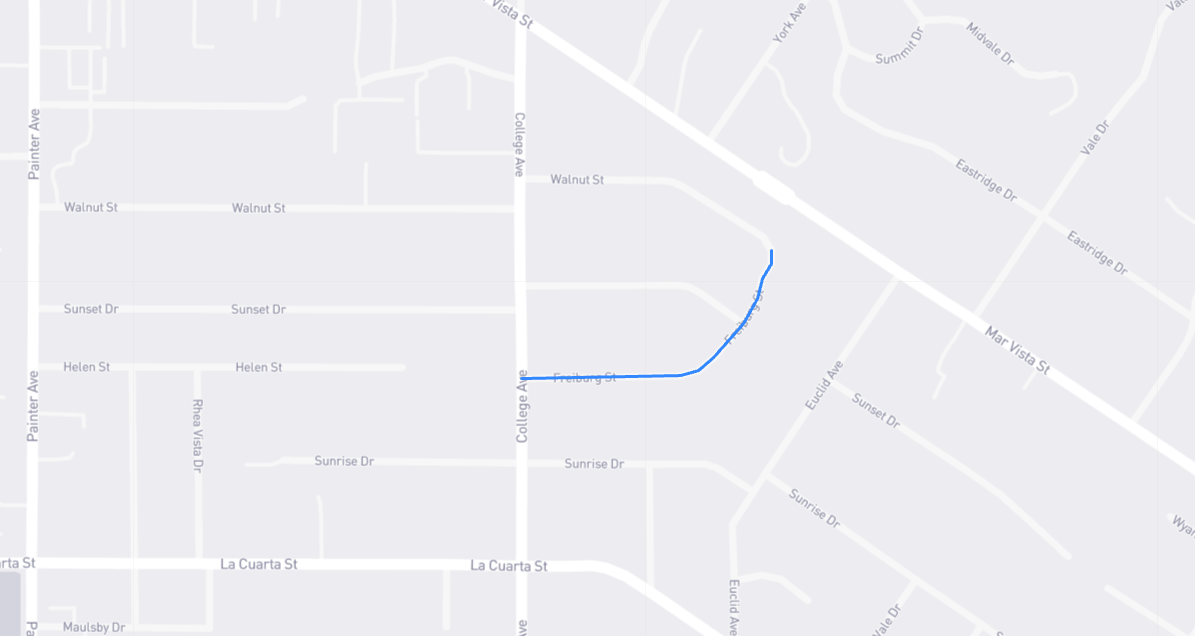 Map of Freiburg Street in Los Angeles County, California