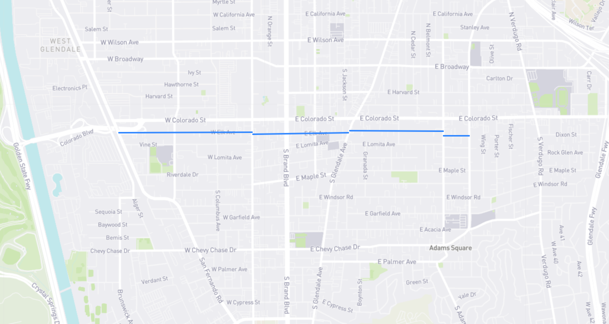 Map of East Elk Avenue in Los Angeles County, California