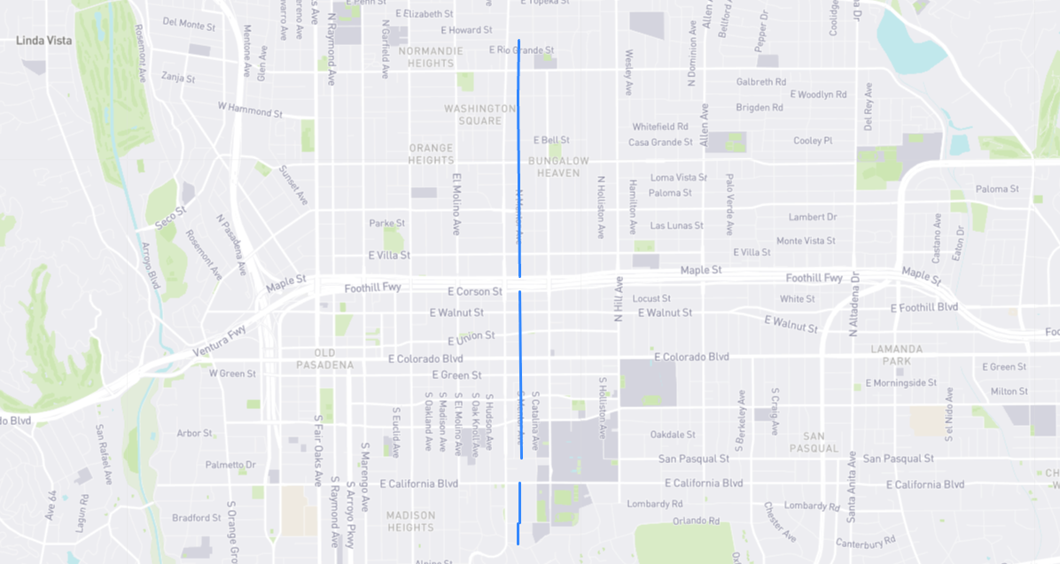 Map of Mentor Avenue in Los Angeles County, California