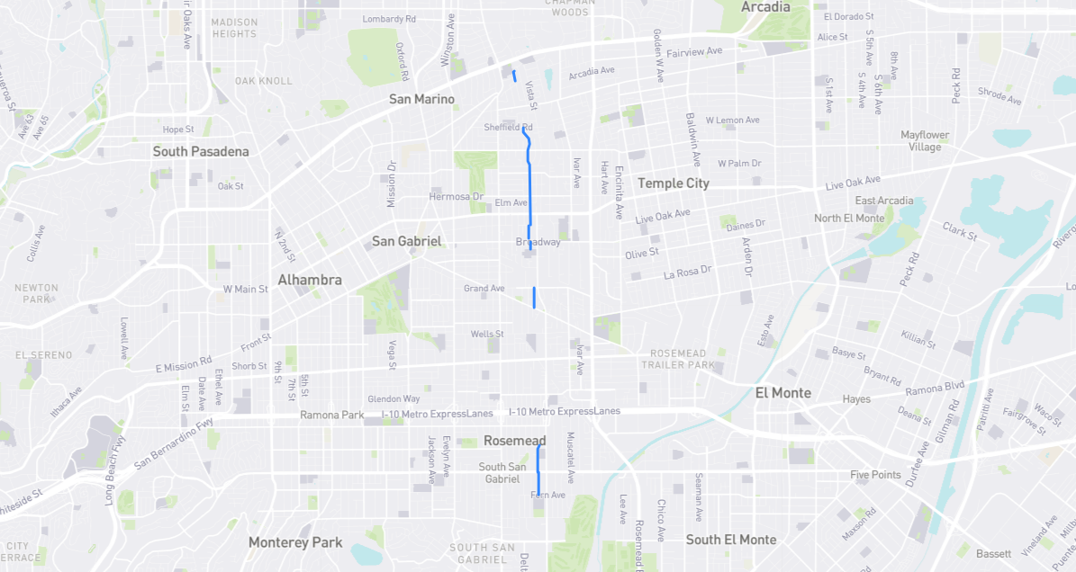 Map of Willard Avenue in Los Angeles County, California