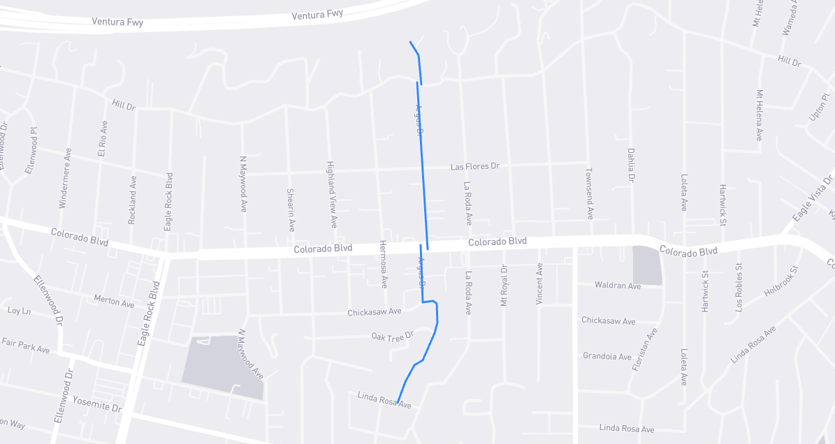 Map of Argus Drive in Los Angeles County, California
