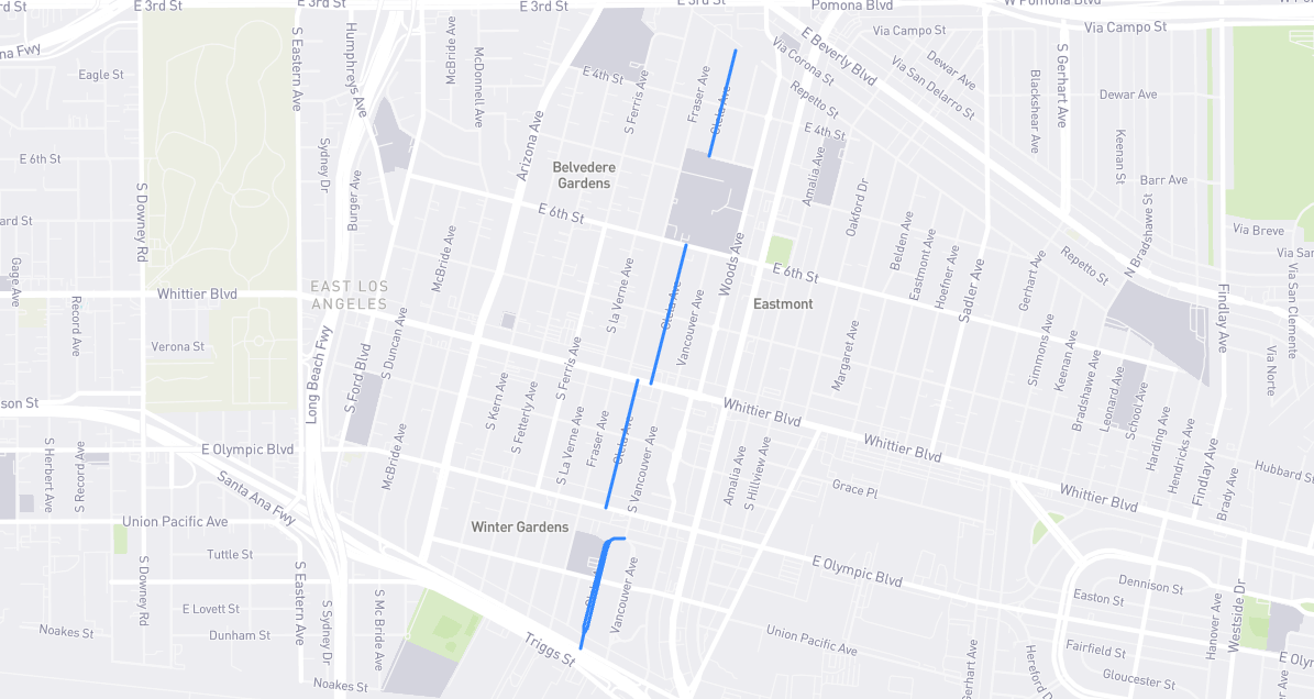 Map of Clela Avenue in Los Angeles County, California