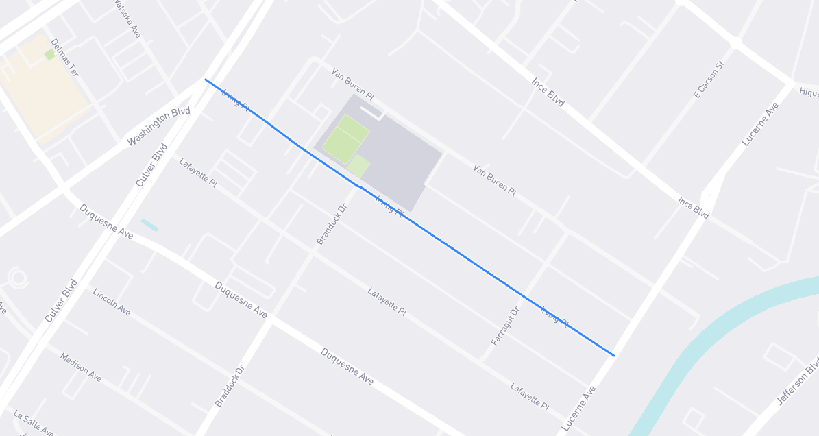 Map of Irving Place in Los Angeles County, California