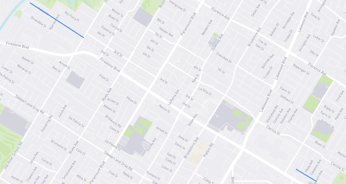 Map of Pellet Street in Los Angeles County, California