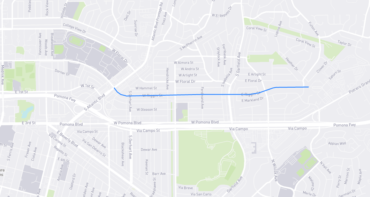 Map of Riggin Street in Los Angeles County, California