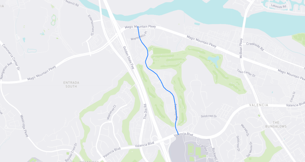 Map of Tourney Road in Los Angeles County, California