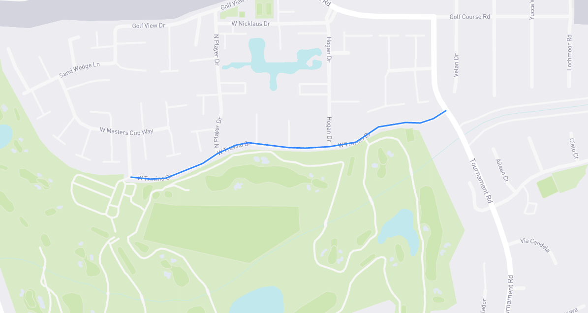 Map of W Trevino Drive in Los Angeles County, California