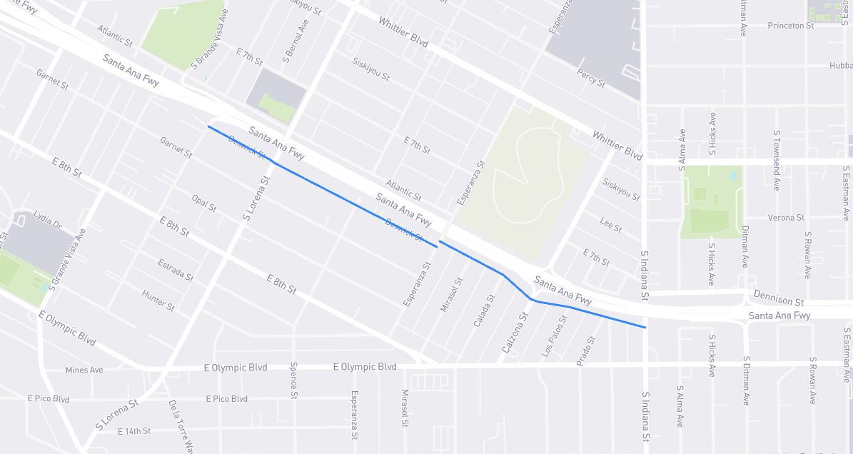 Map of Beswick Street in Los Angeles County, California