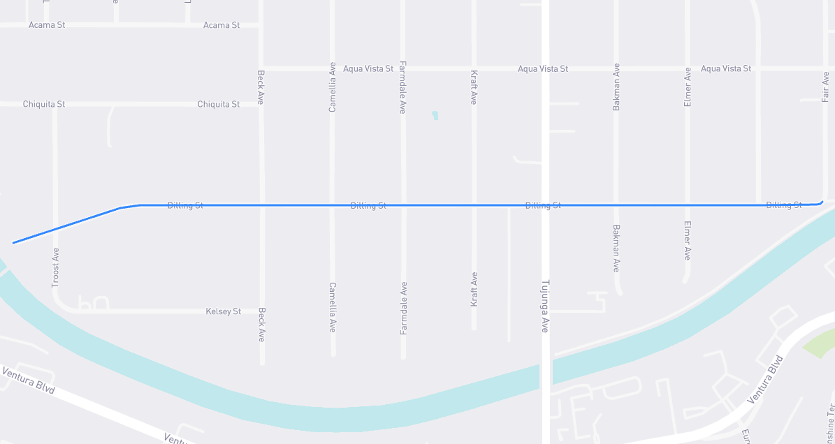 Map of Dilling Street in Los Angeles County, California