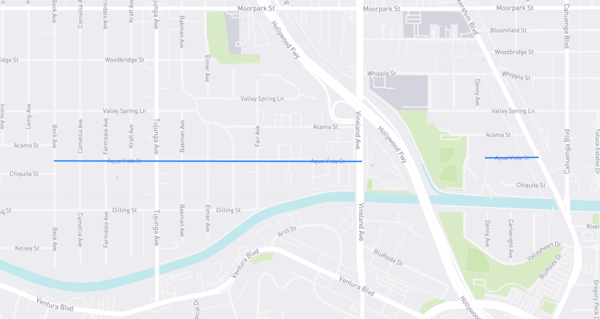 Map of Aqua Vista Street in Los Angeles County, California