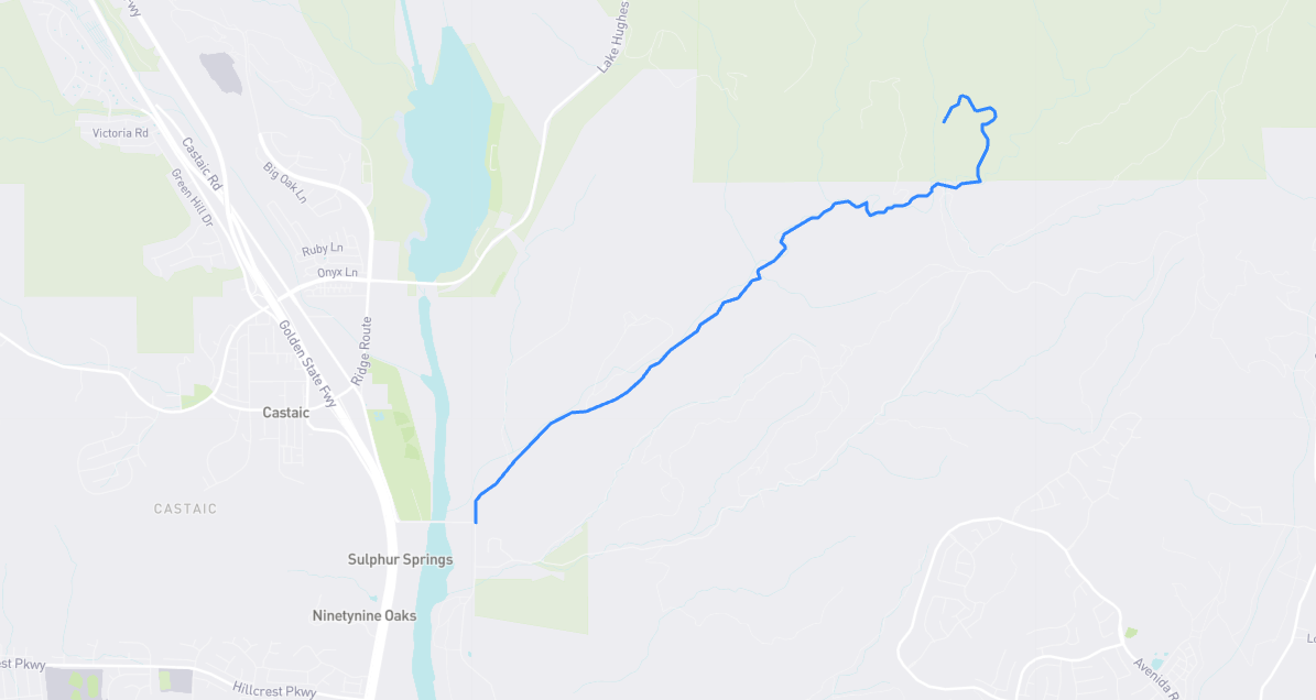 Map of Charlie Canyon Road in Los Angeles County, California