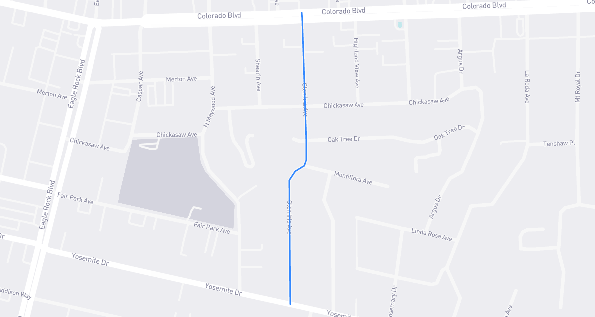 Map of Glen Iris Avenue in Los Angeles County, California