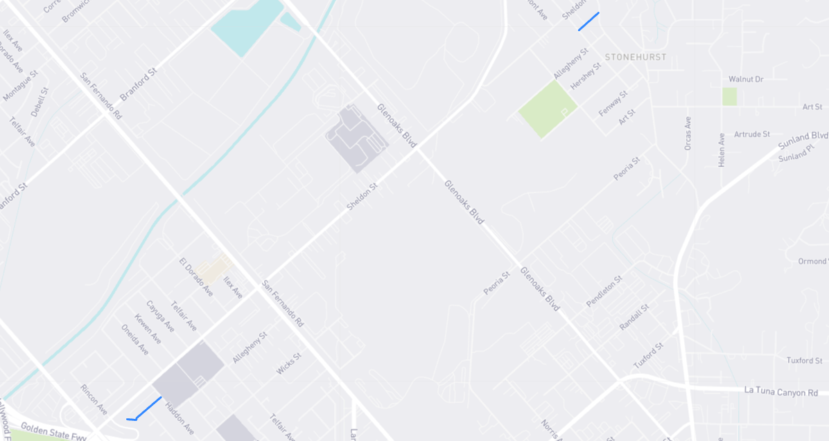 Map of Thelma Street in Los Angeles County, California