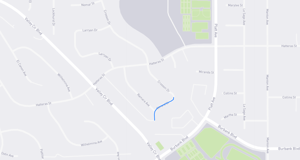 Map of Carard Street in Los Angeles County, California