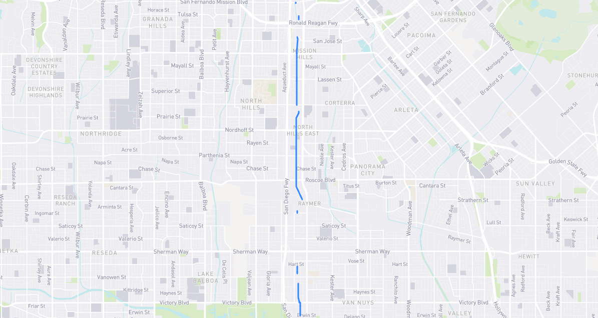 Map of Langdon Avenue in Los Angeles County, California