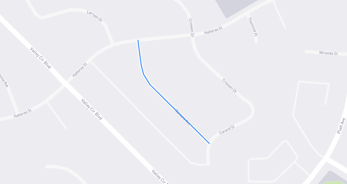 Map of Ramara Avenue in Los Angeles County, California