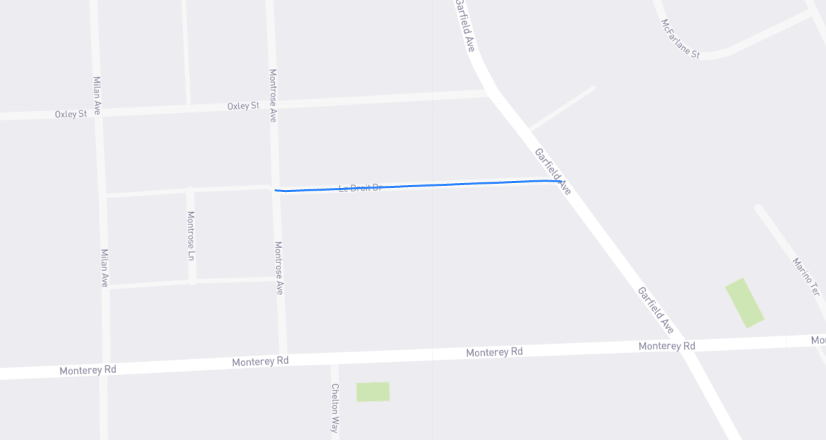 Map of Le Droit Drive in Los Angeles County, California