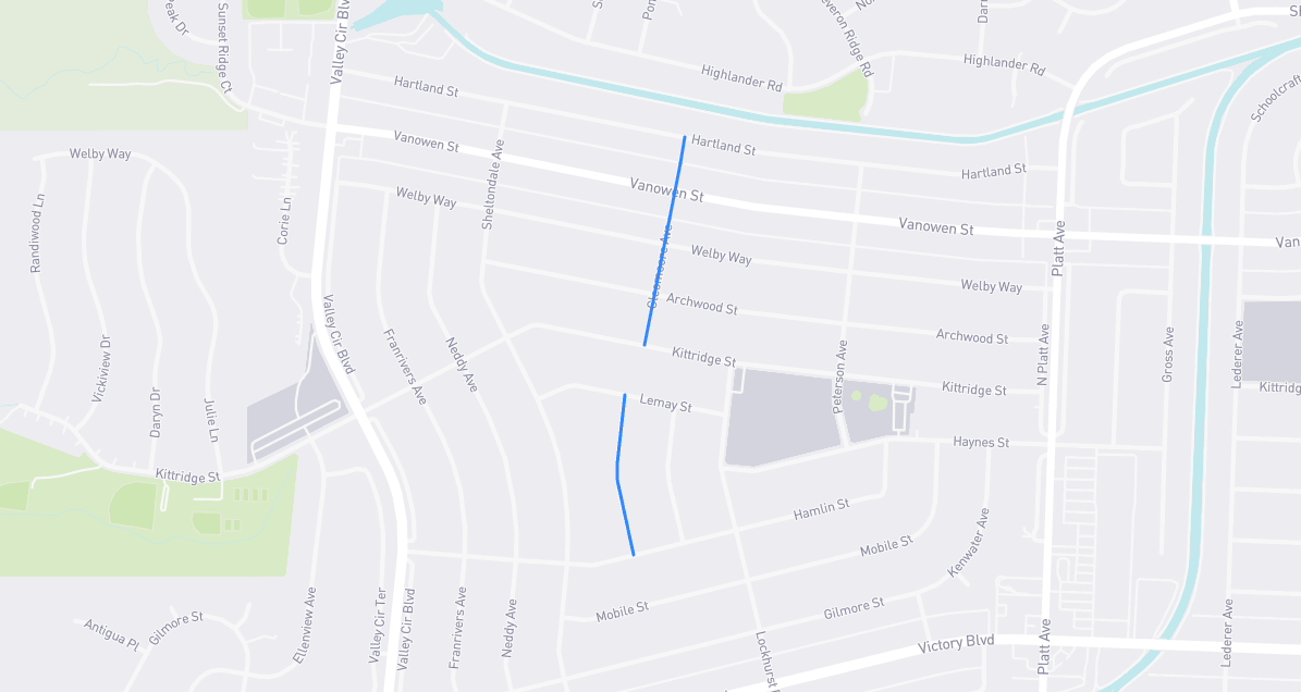 Map of Cleomoore Avenue in Los Angeles County, California
