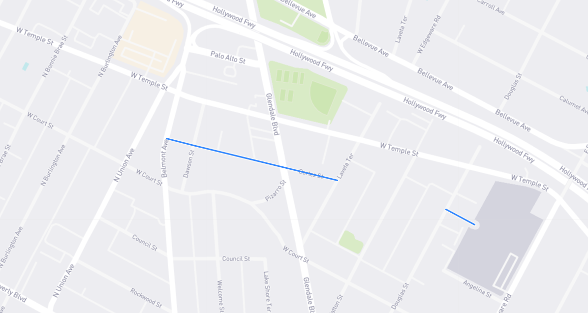 Map of Cortez Street in Los Angeles County, California