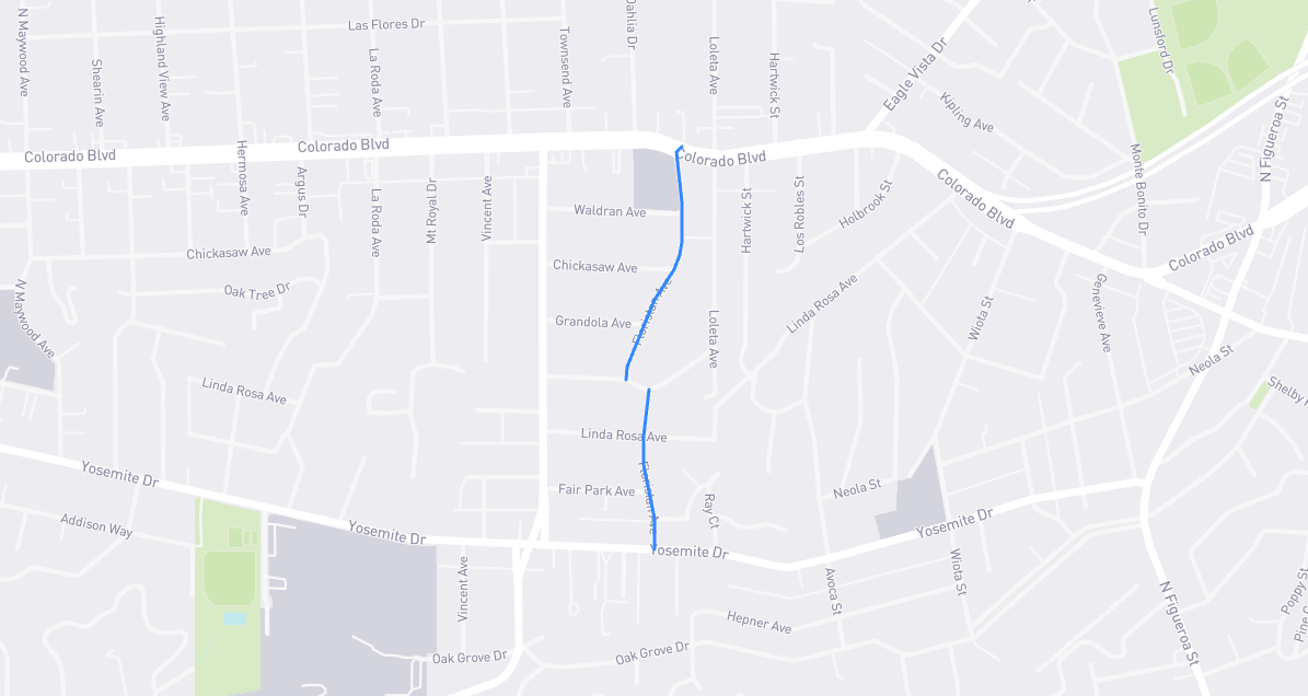 Map of Floristan Avenue in Los Angeles County, California
