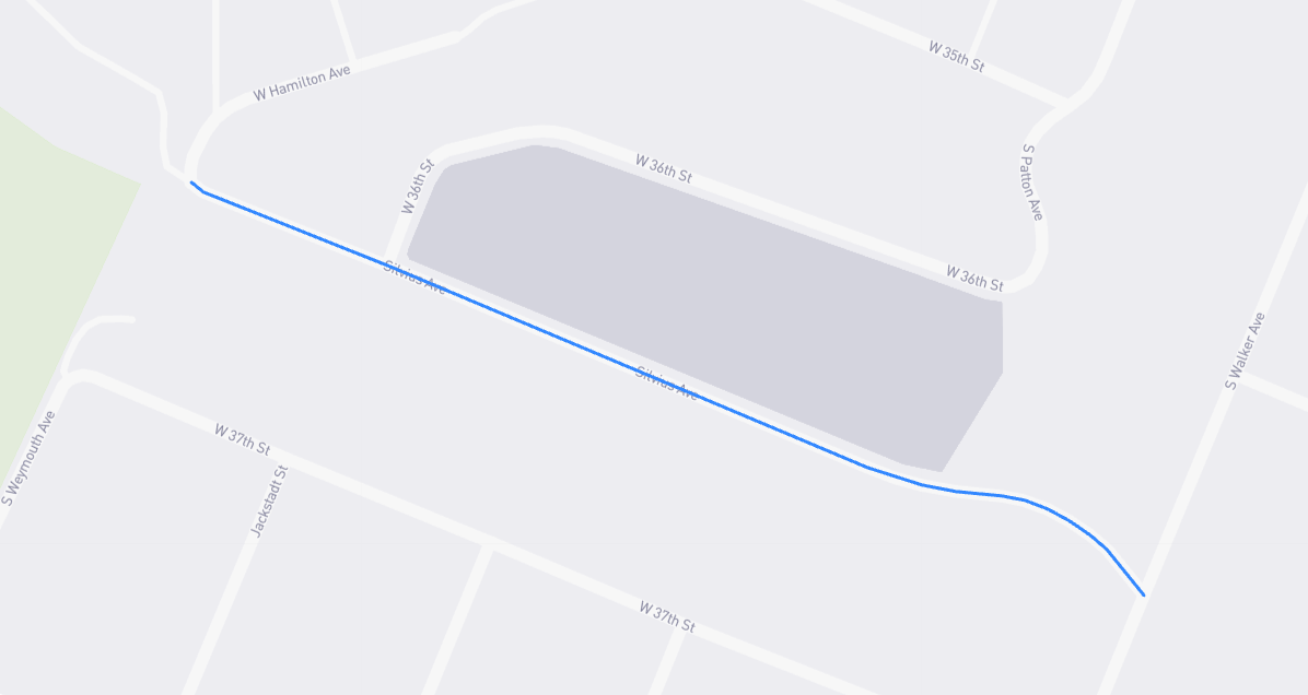Map of Silvius Avenue in Los Angeles County, California
