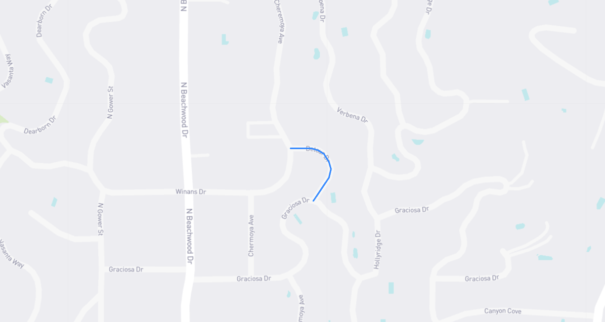 Map of Detour Drive in Los Angeles County, California