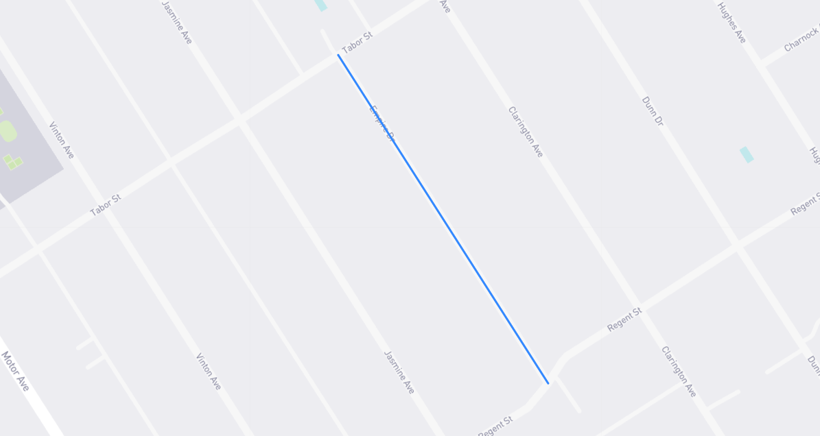 Map of Empire Drive in Los Angeles County, California