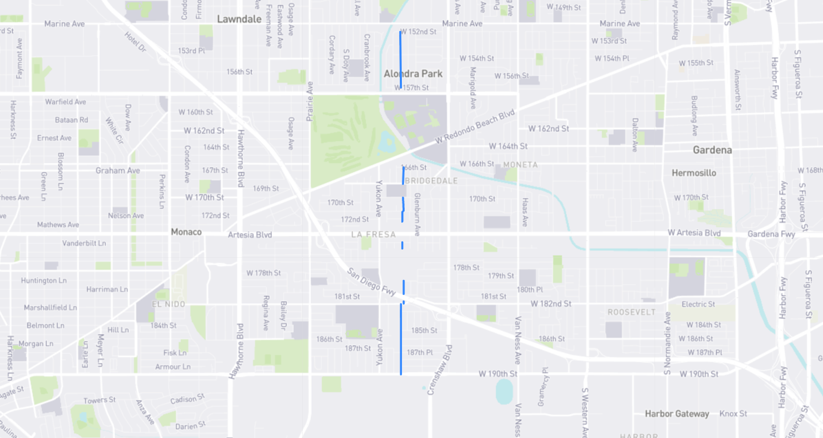 Map of Ermanita Avenue in Los Angeles County, California