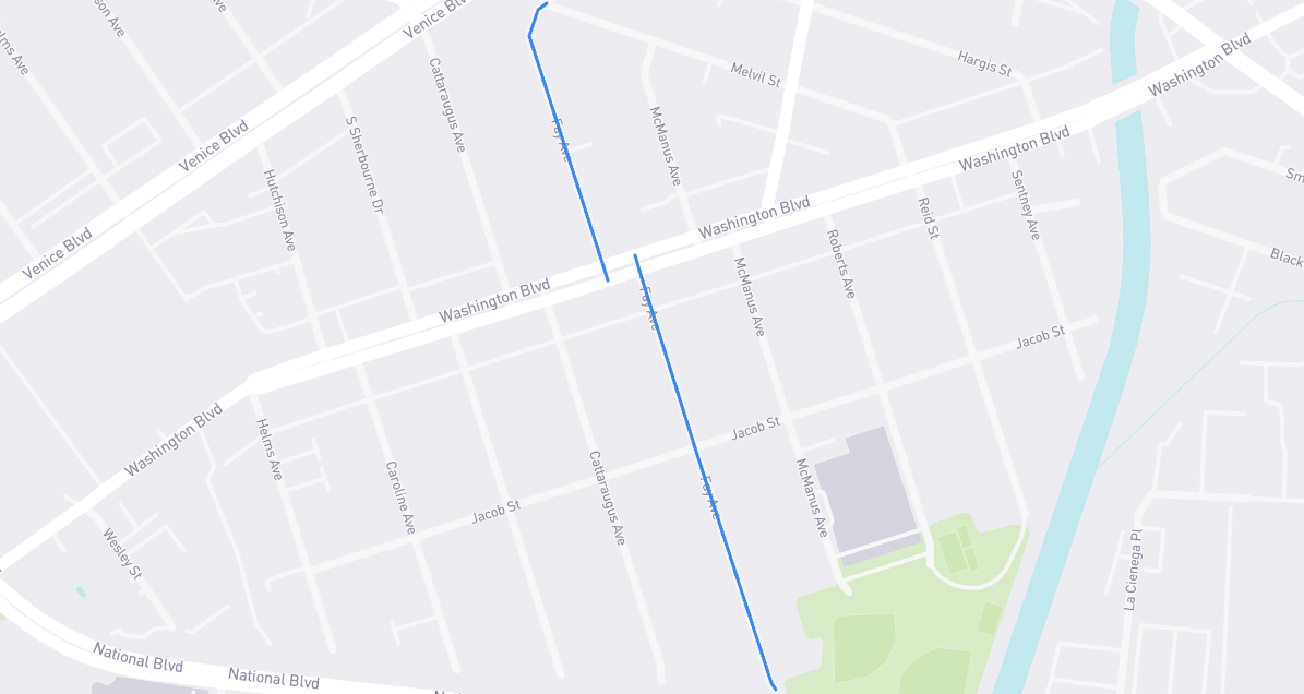 Map of Fay Avenue in Los Angeles County, California