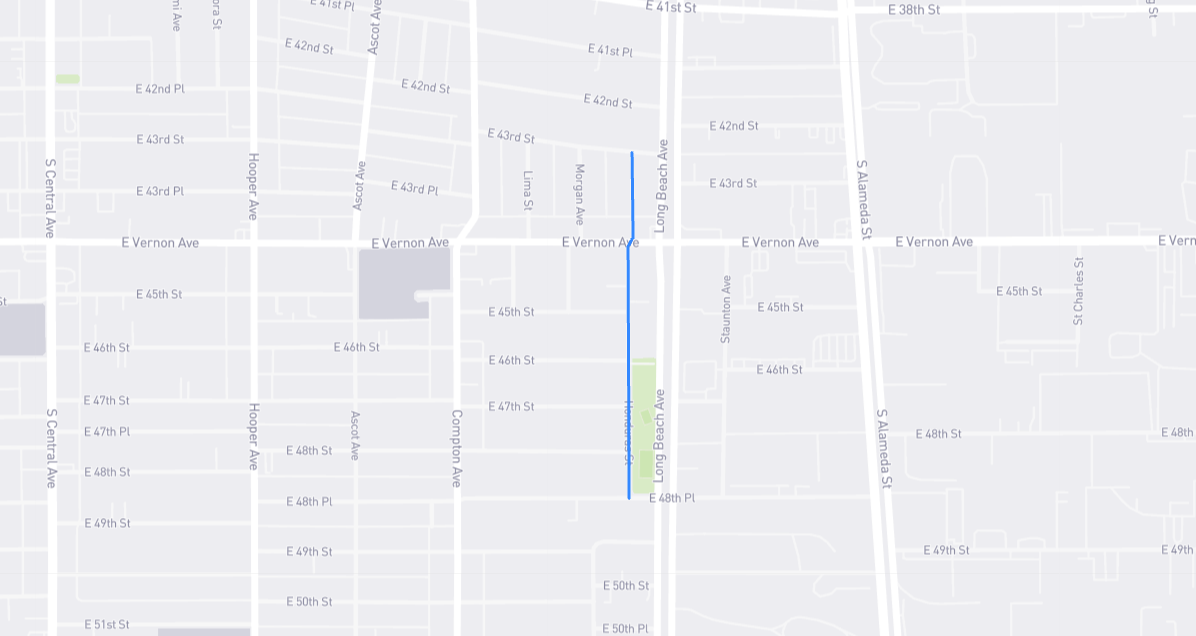 Map of Honduras Street in Los Angeles County, California